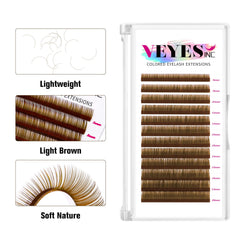 VEYES INC extensions cils soie brun clair 03-05-07-15 CD 8-16mm, effet doux