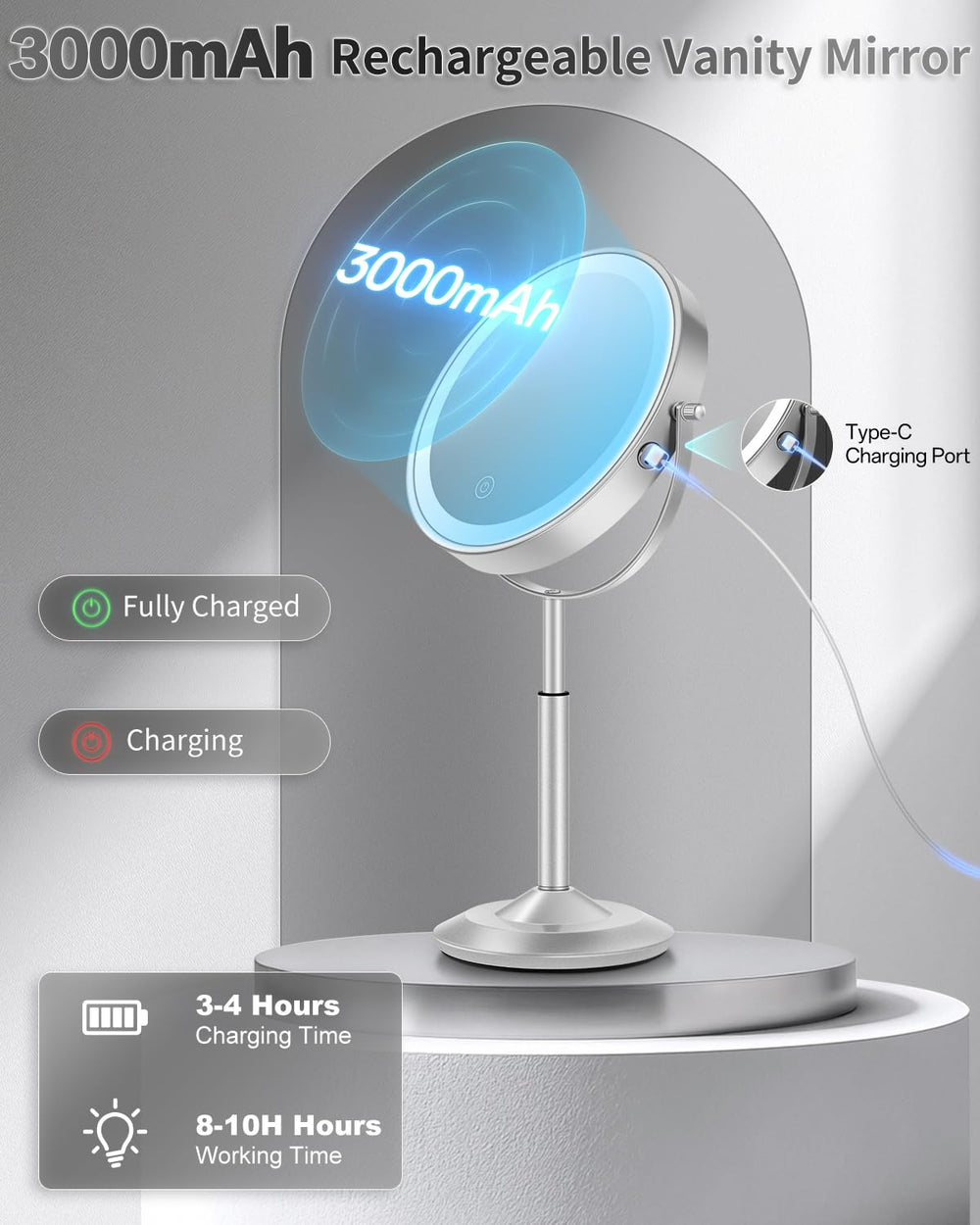 Châssis métallique du miroir VFD durable et résistant