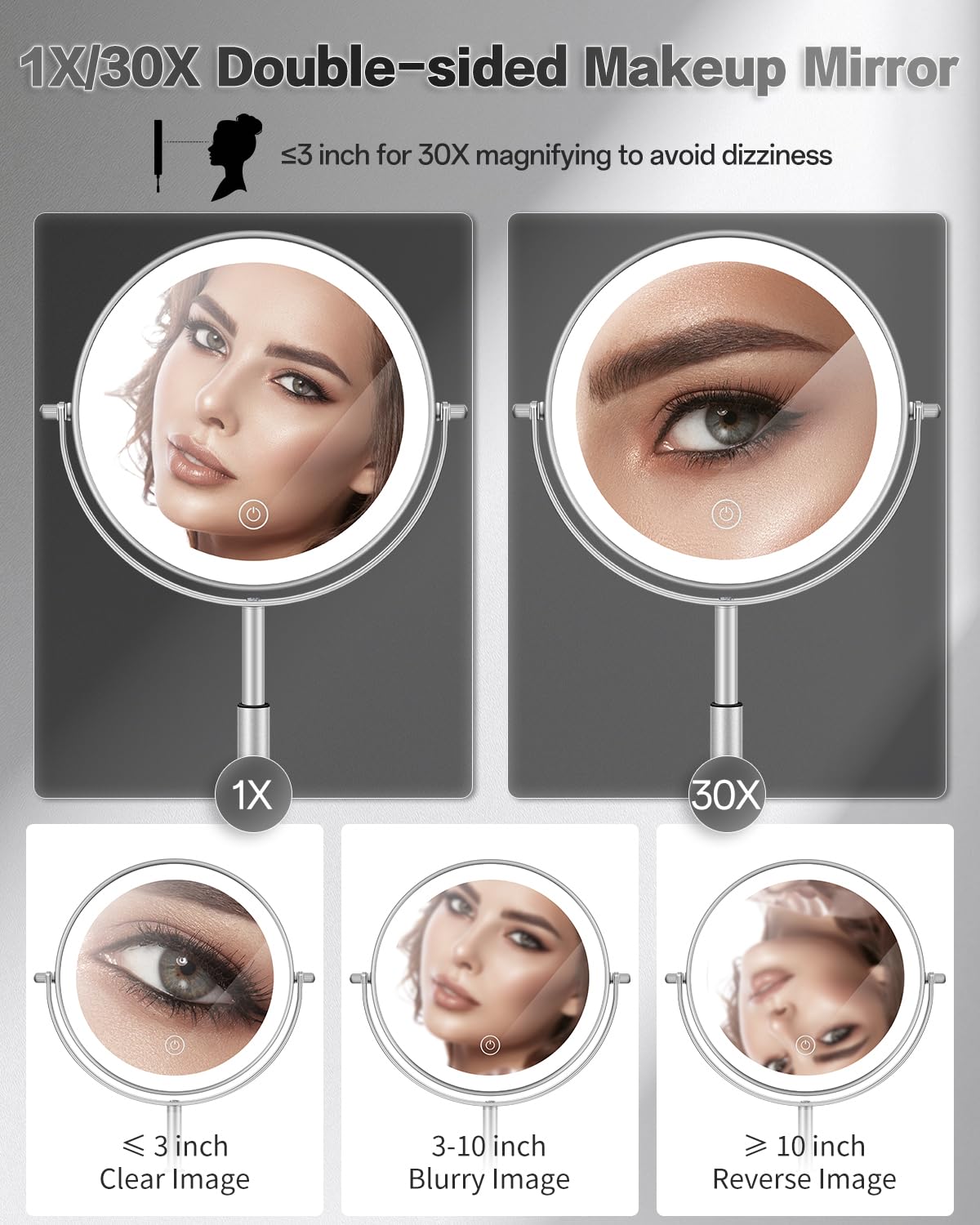 Lumière ajustable et mémoire du miroir VFD pour tout éclairage