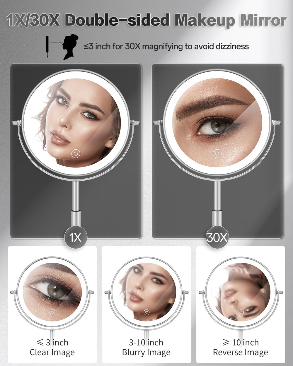 Lumière ajustable et mémoire du miroir VFD pour tout éclairage