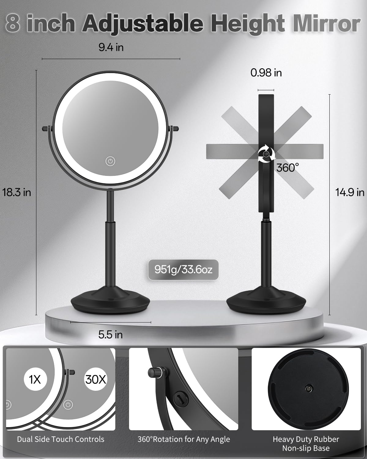 Miroir VFD comme cadeau élégant et pratique.