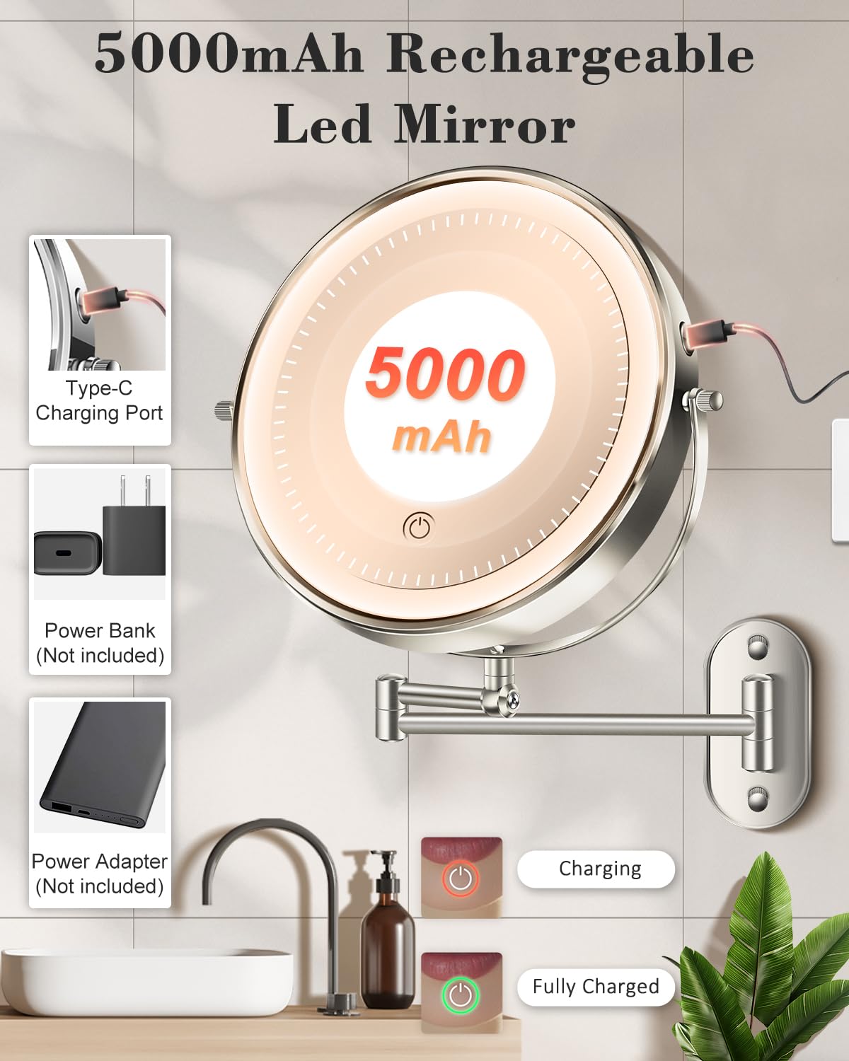 Installation murale simple et rapide avec le miroir lumineux VFD