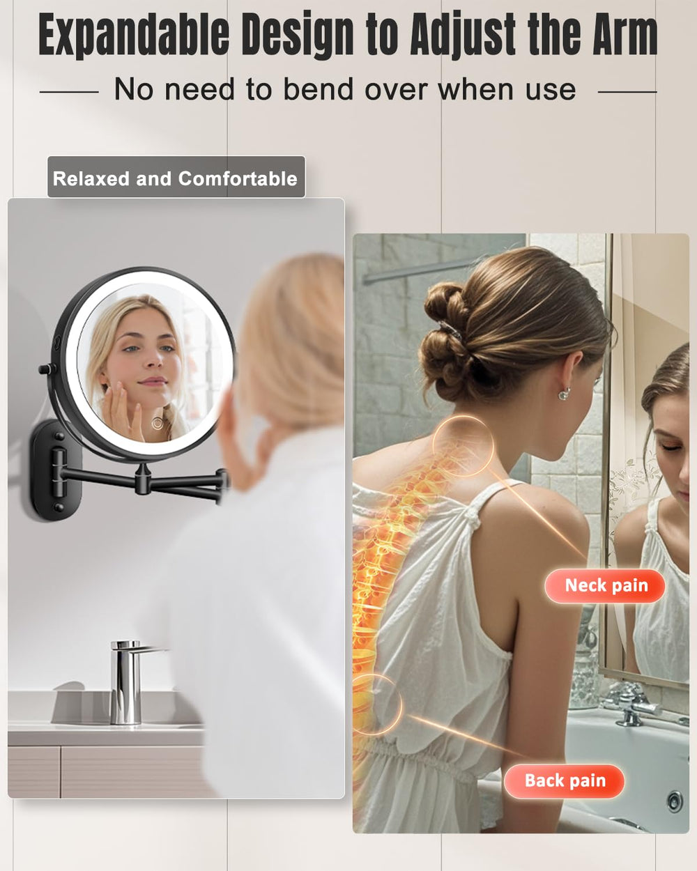 Miroir VFD cadre métallique durable et montage mural facile.