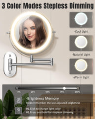 Miroir VFD rechargeable sans fil via type-c pour salon.