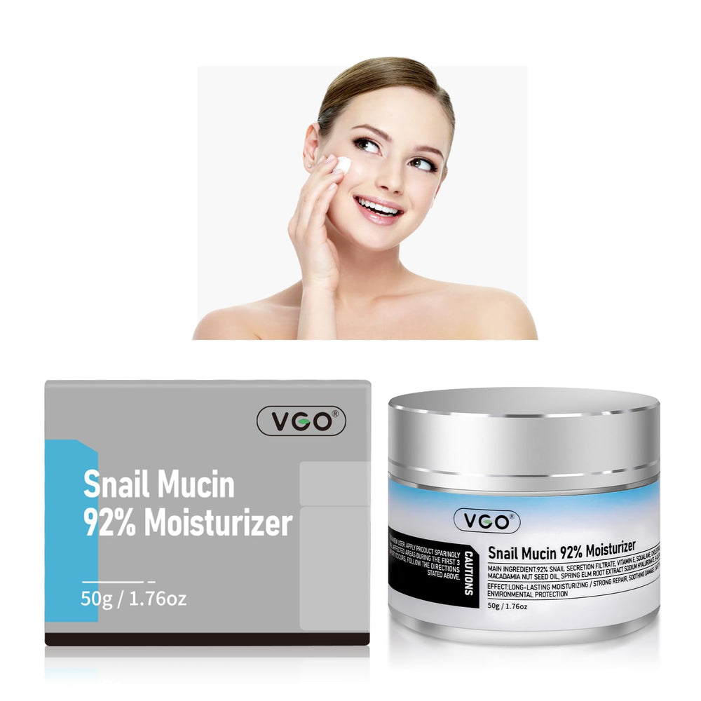 Crème VGO Escargot 92 emballage: hydratation durable et look élégant.