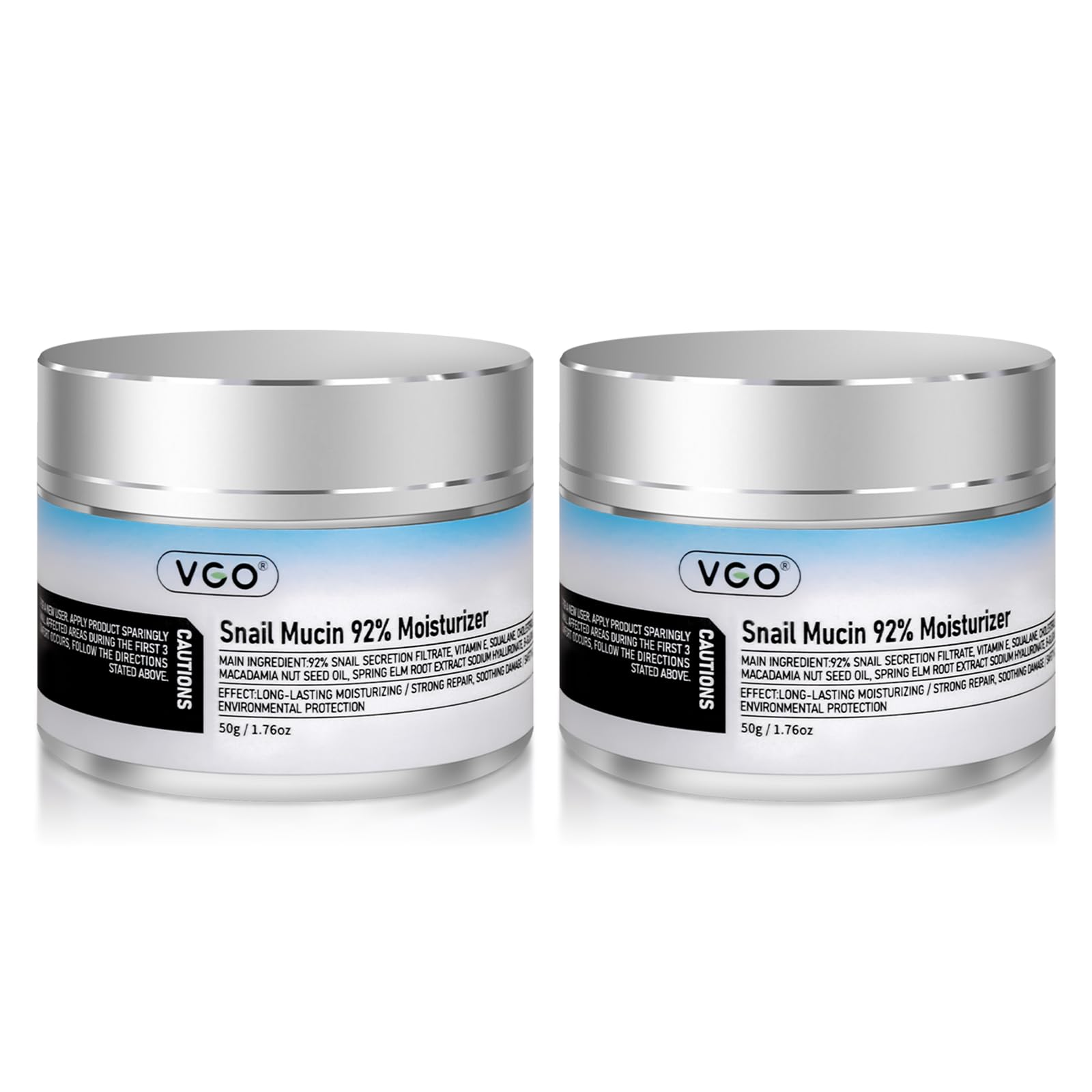 VGO crème mucine escargot: bouteille ouverte pour hydratation durable.