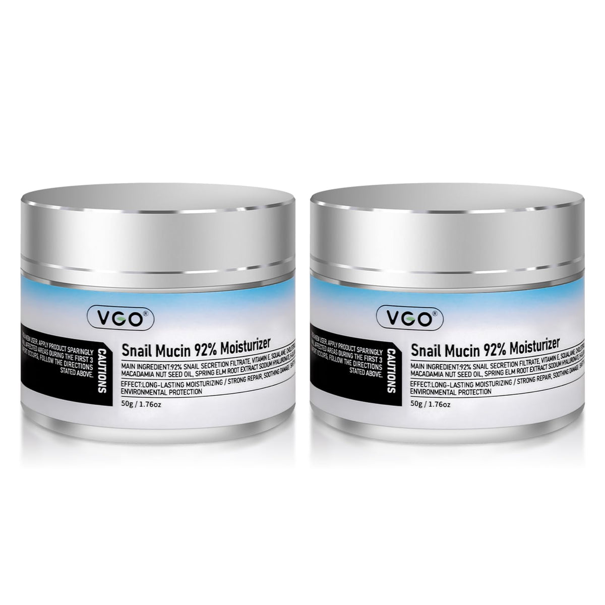 VGO crème mucine escargot: bouteille ouverte pour hydratation durable.
