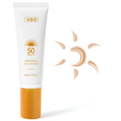 VGO écran solaire teinté : bouteille pompe pour une application fluide et hydratante.
