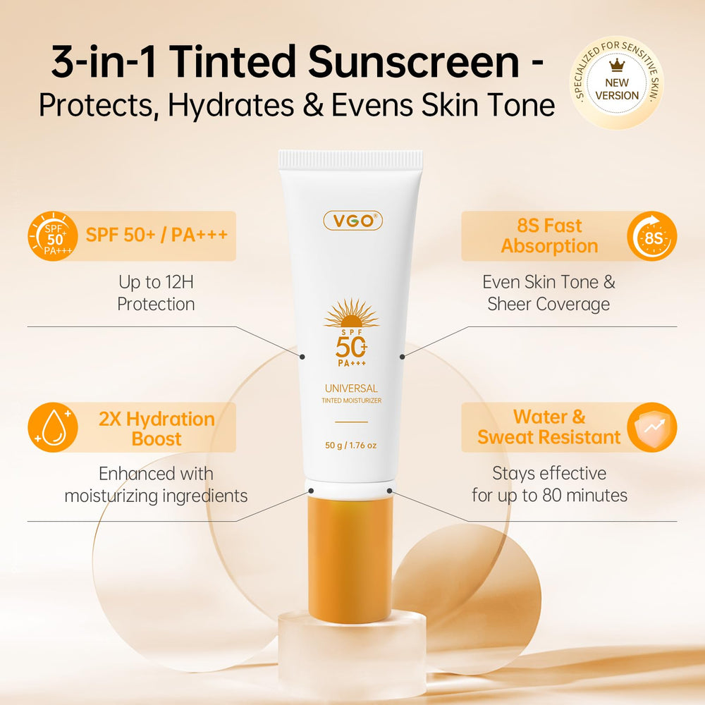 VGO teint solaire texture légère : application facile et base maquillage prête.