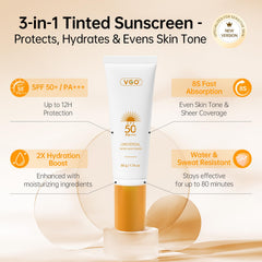 VGO teint solaire texture légère : application facile et base maquillage prête.