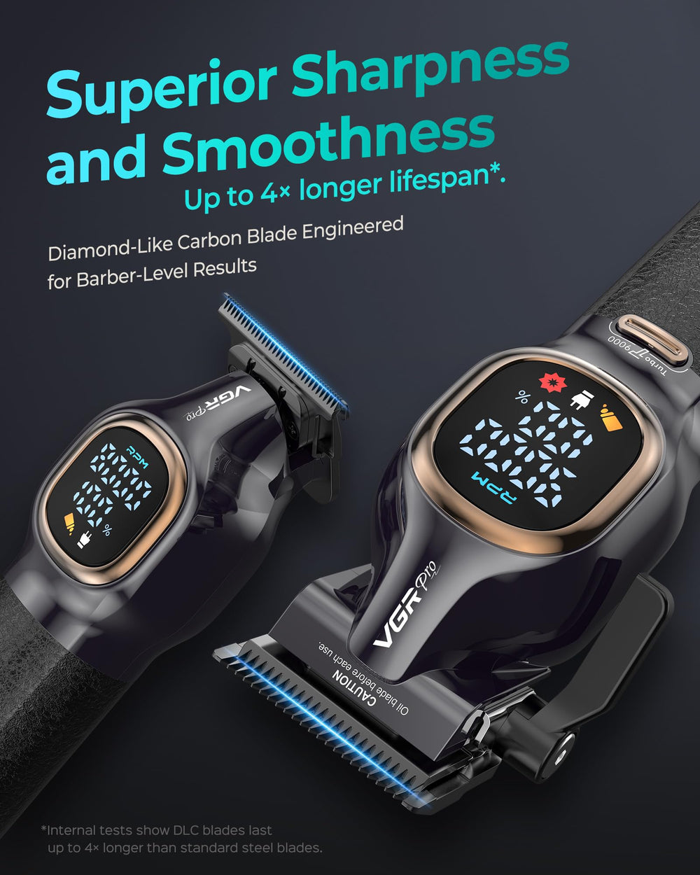 VGRPRO lames DLC pour coupe ultra nette et durable.