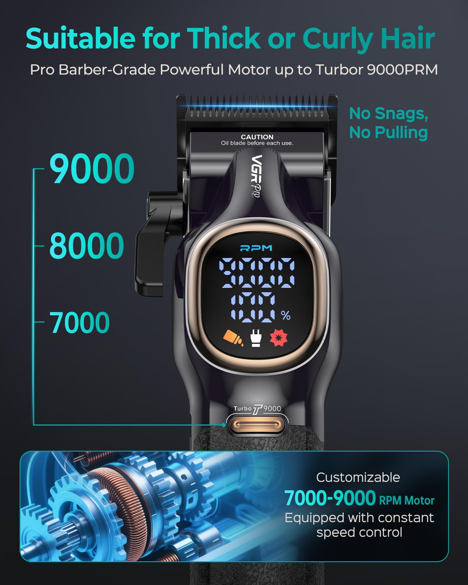 VGRPRO moteur 9000 RPM pour une performance fluide sur tous types.