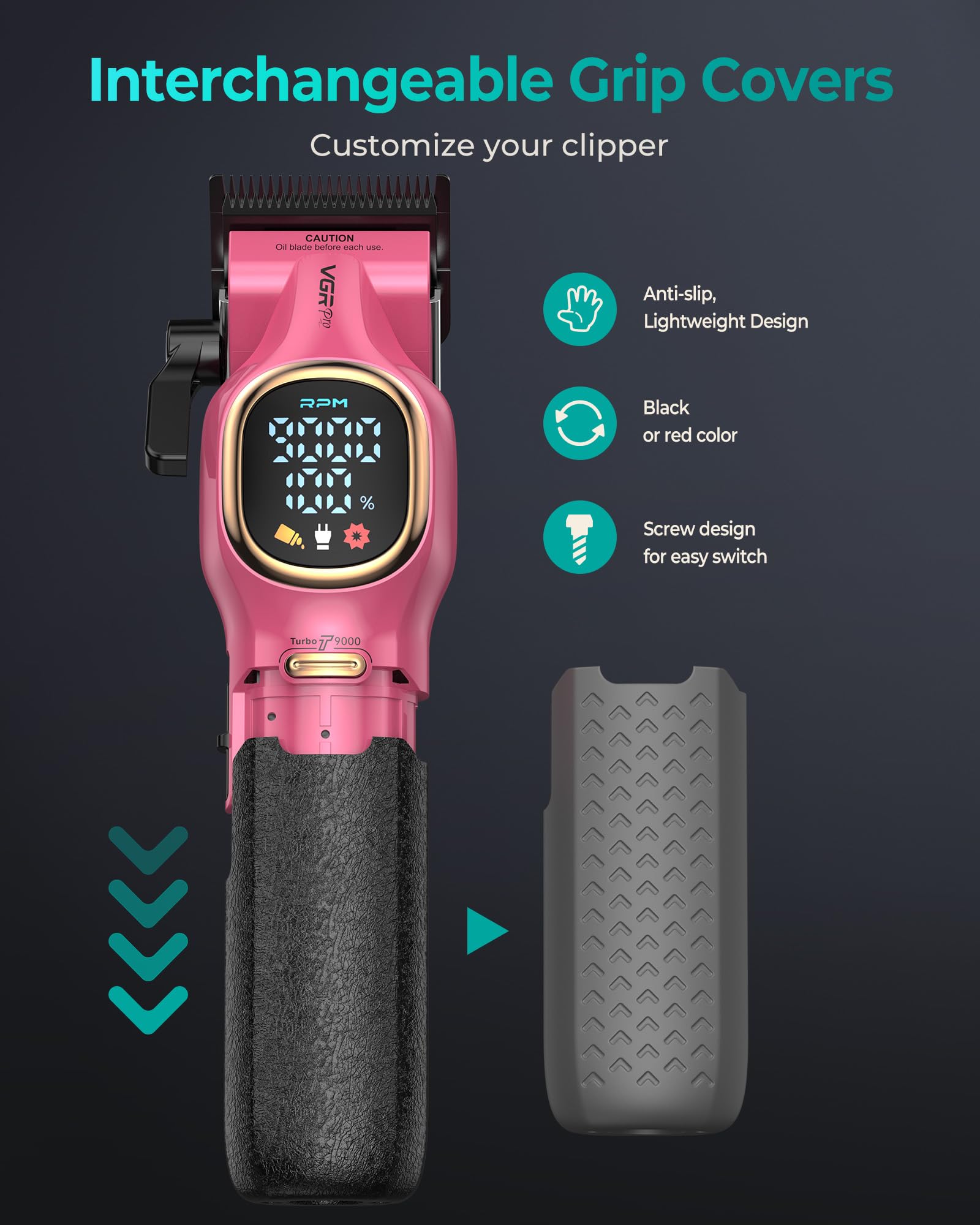 Poignees interchangeables et antidérapantes pour un grip personnalisé.