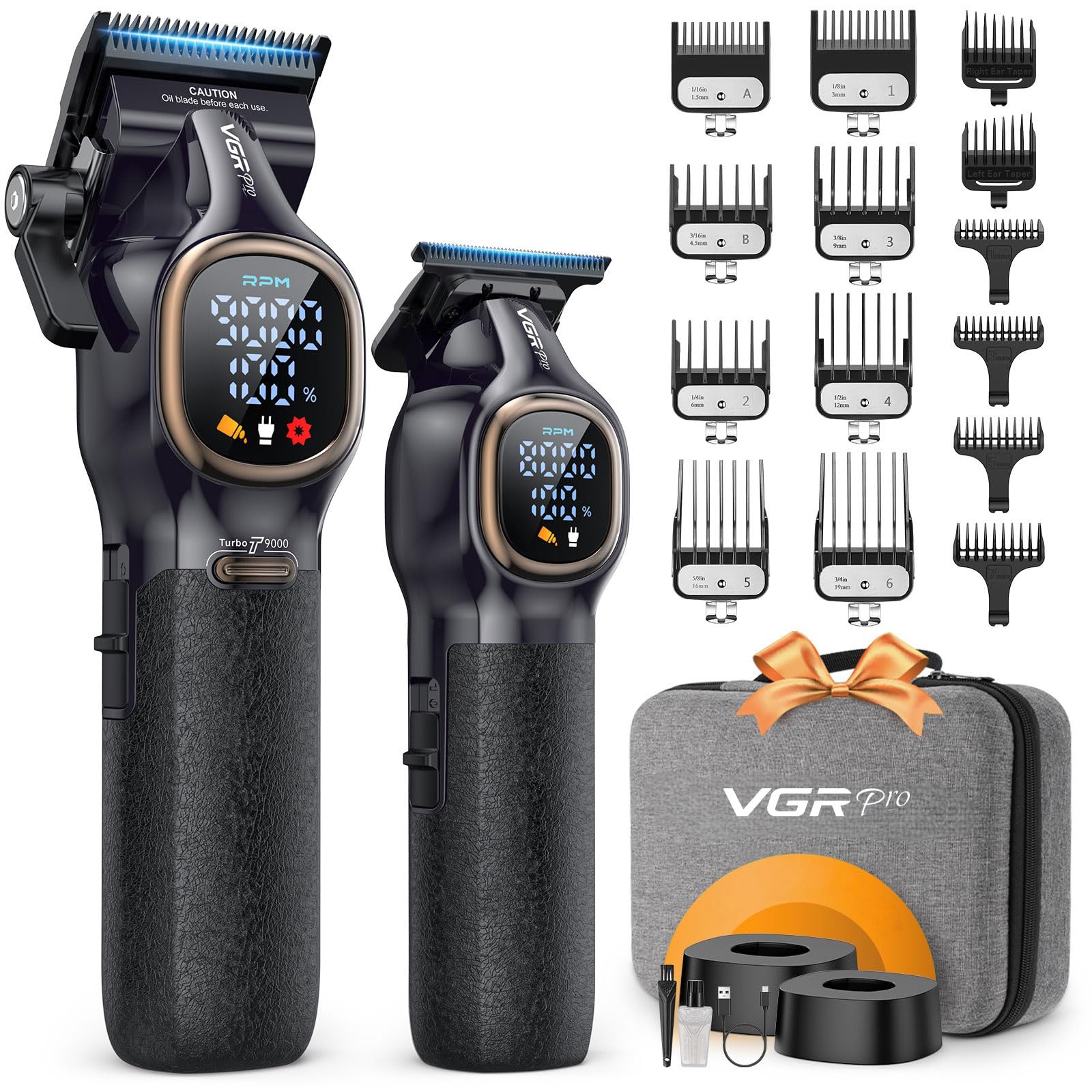 VGRPRO tondeuse professionnelle avec étui pour rangement pratique.
