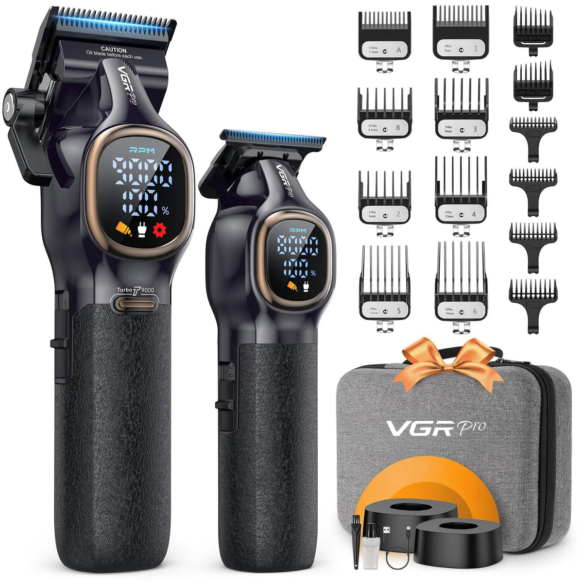 VGRPRO tondeuse professionnelle avec étui pour rangement pratique.