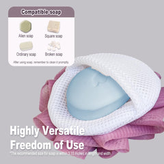 Gant exfoliant doux VHIPKUA sur maillage respirant et fermeture à bande auto-agrippante.
