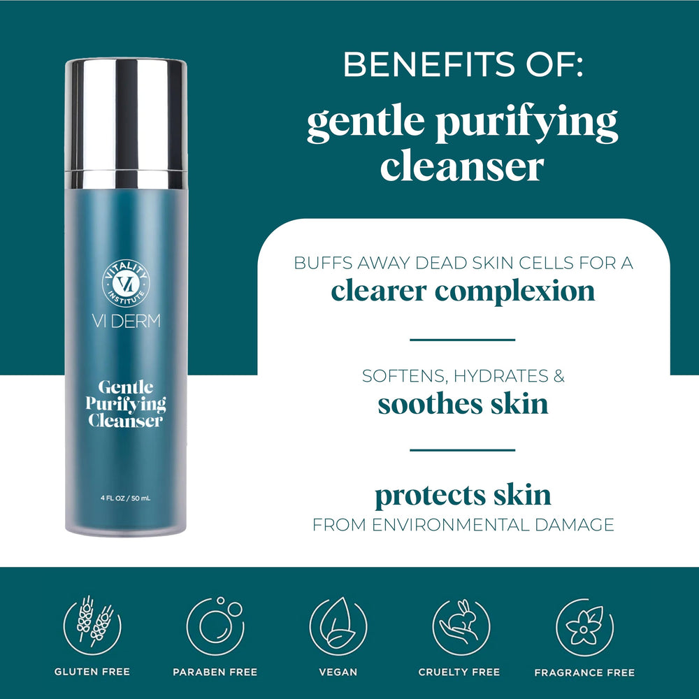 VI DERM Gentle Purifying Cleanser aloé vera — texture apaisante et hydratante.