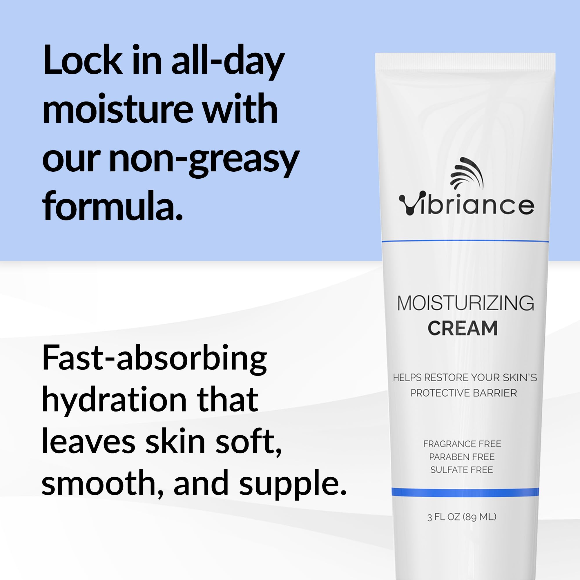 Crème anti-âge Vibriance à absorption rapide pour une peau lumineuse.