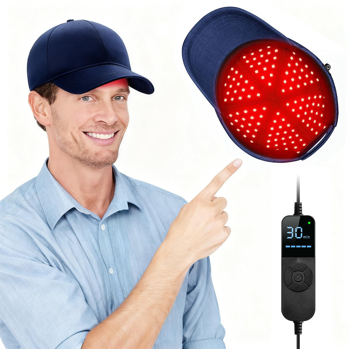 Casque laser Viconor pour stimuler le cuir chevelu et soutenir une routine capillaire.