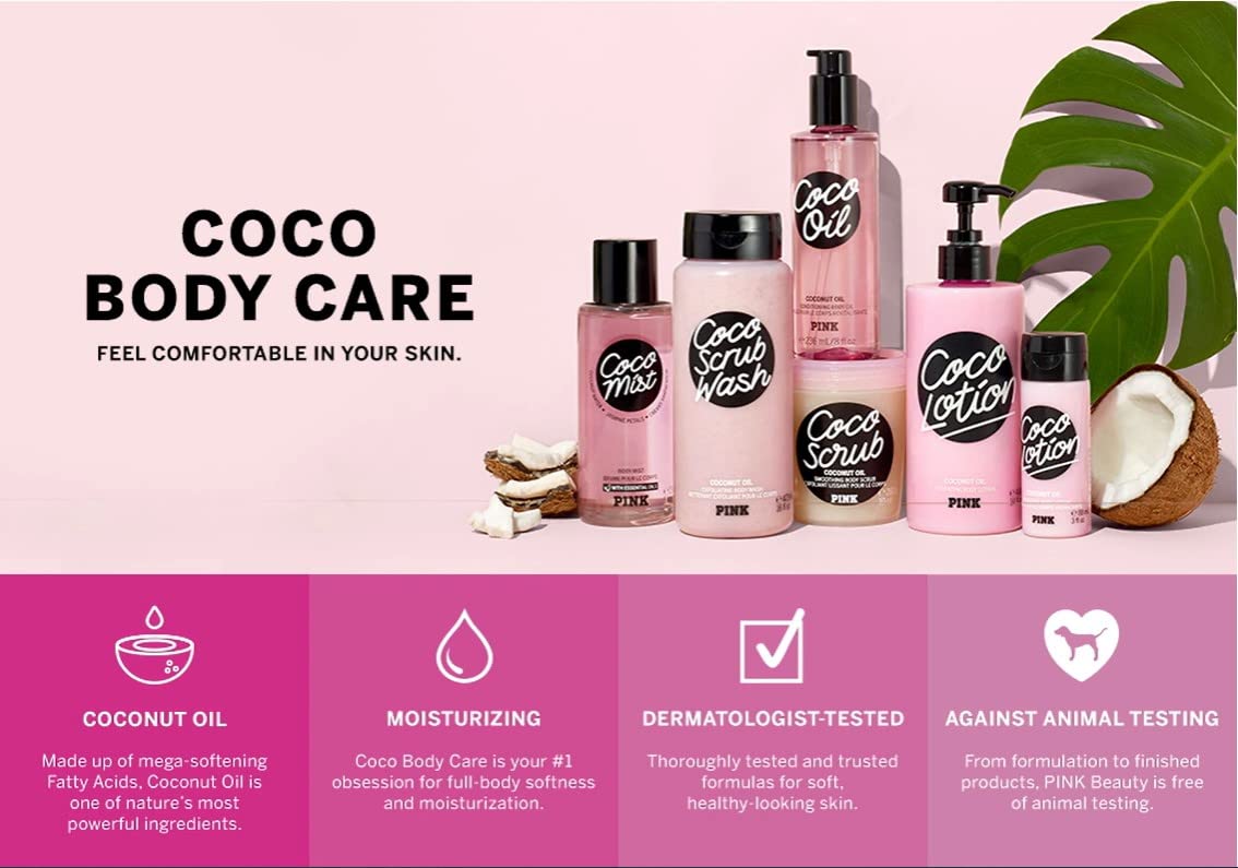 Victoria's Secret Pink Coco Scrub Wash : emballage recyclé à 75 % post-consommation.