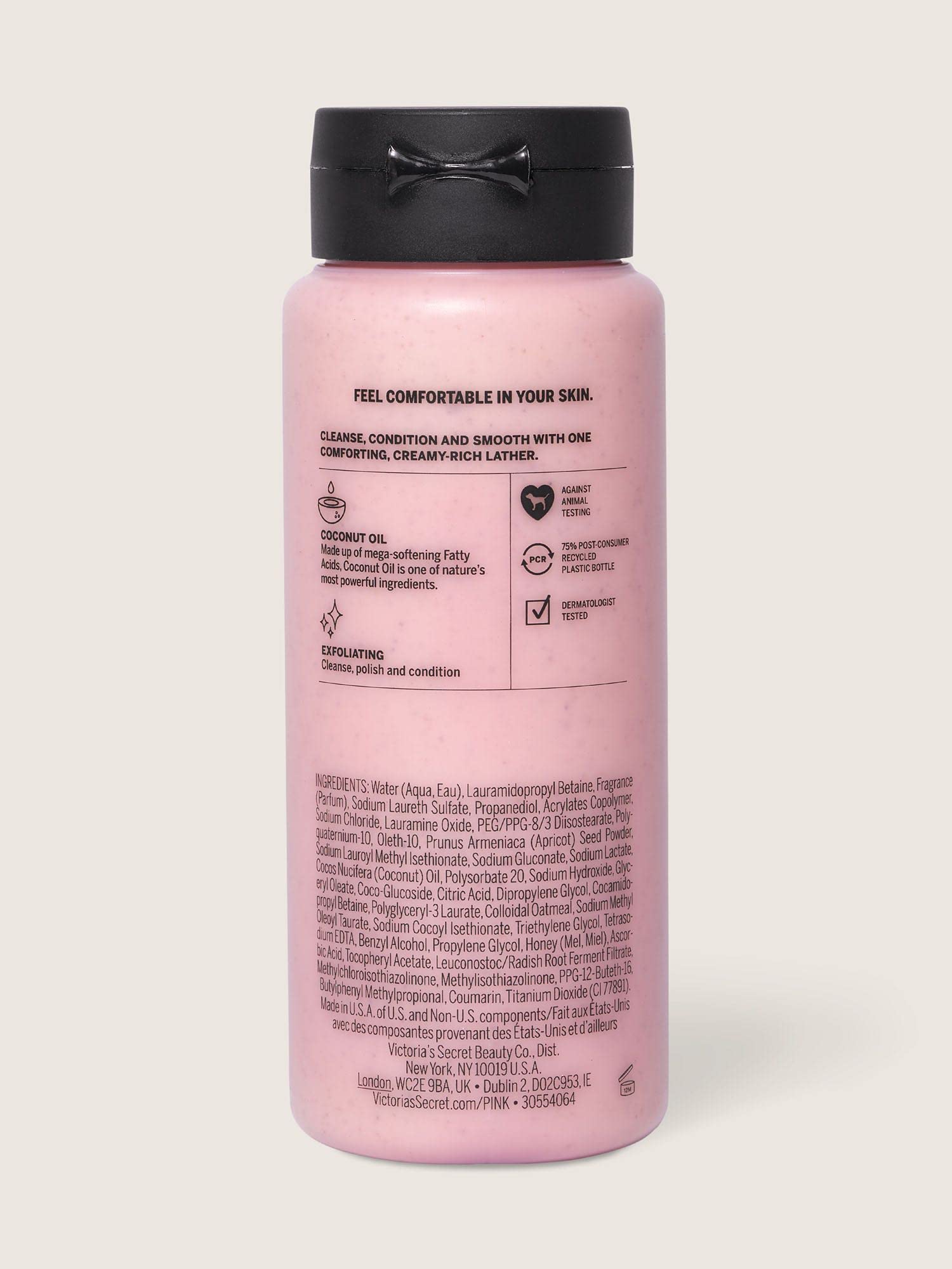 Victoria's Secret Pink Coco Scrub Wash : texture crèmeuse favorise hydratation et douceur.