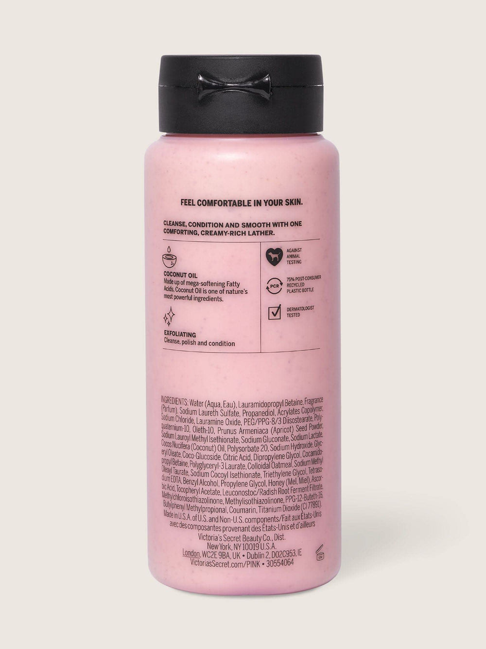 Victoria's Secret Pink Coco Scrub Wash : texture crèmeuse favorise hydratation et douceur.