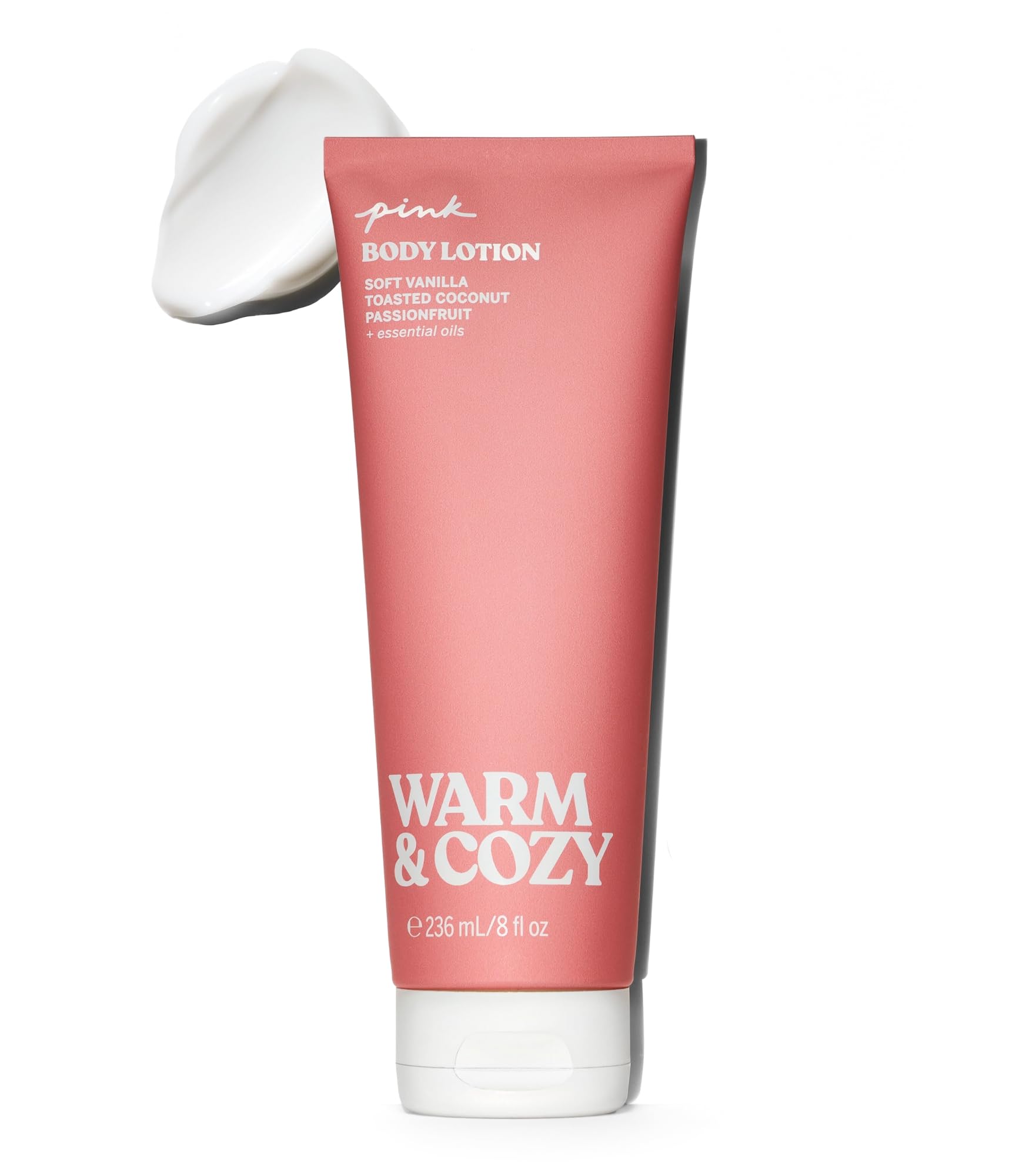 Victoria's Secret PINK Warm & Cozy: bouteille satinée et parfum réconfortant pour la peau.