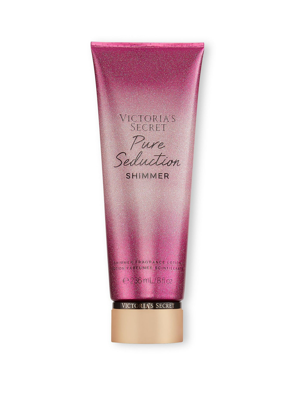 Victoria's Secret Pure Seduction Shimmer bottle gleams with fruity fragrance.
