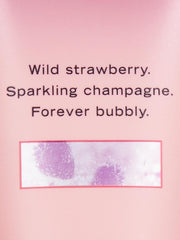 Close-up of the Victoria's Secret label highlighting sparkling champagne notes.