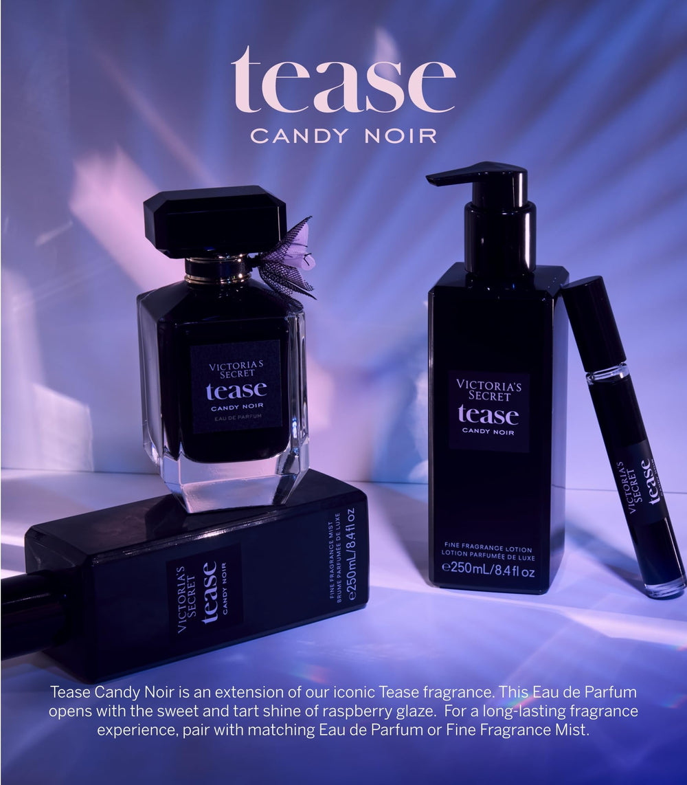Victoria's Secret Tease Candy Noir – iris nocturne crée une ambiance chic et mystérieuse.