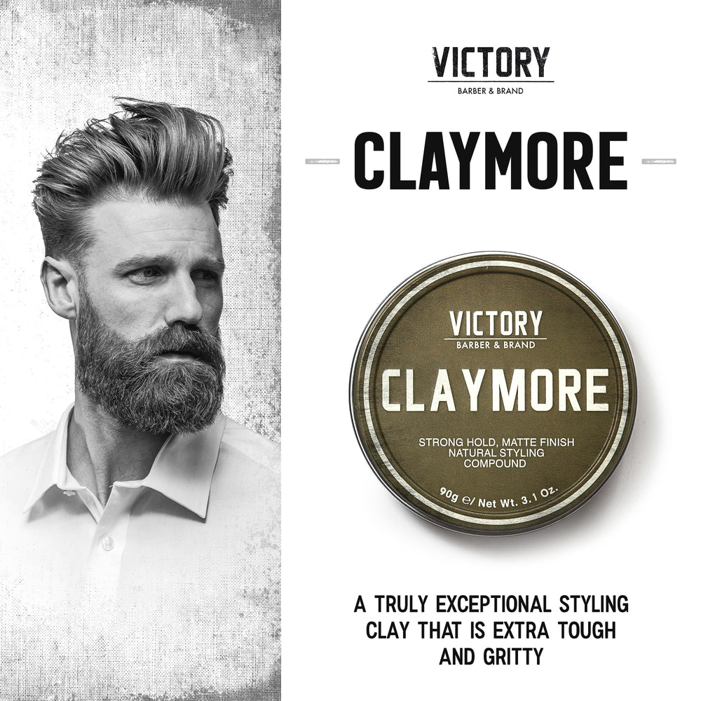 Claymore Victory Barber & Brand : pot de pomade avec fini mat pour un style robuste.
