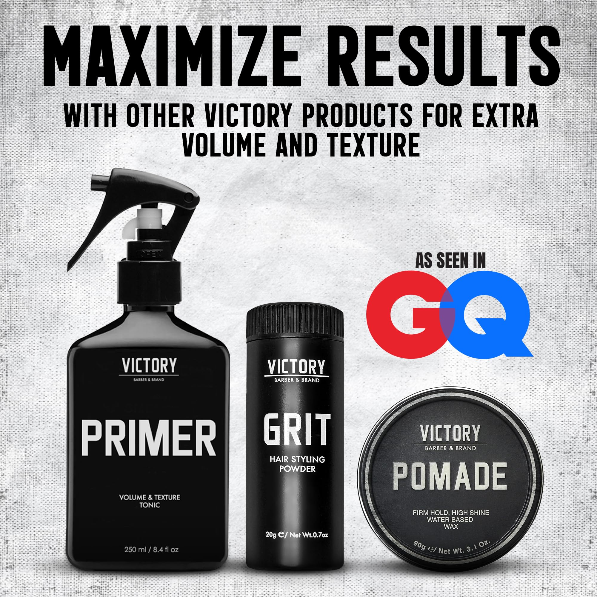 Victory Pomade coiffage pour homme: démonstration d'un résultat net.