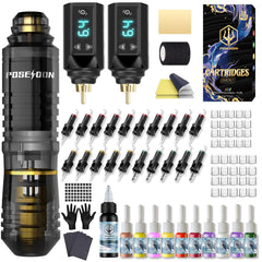 Vidattx Poseidon kit tatouage pen – ensemble complet pour débutants et apprentis, prêt à l'emploi