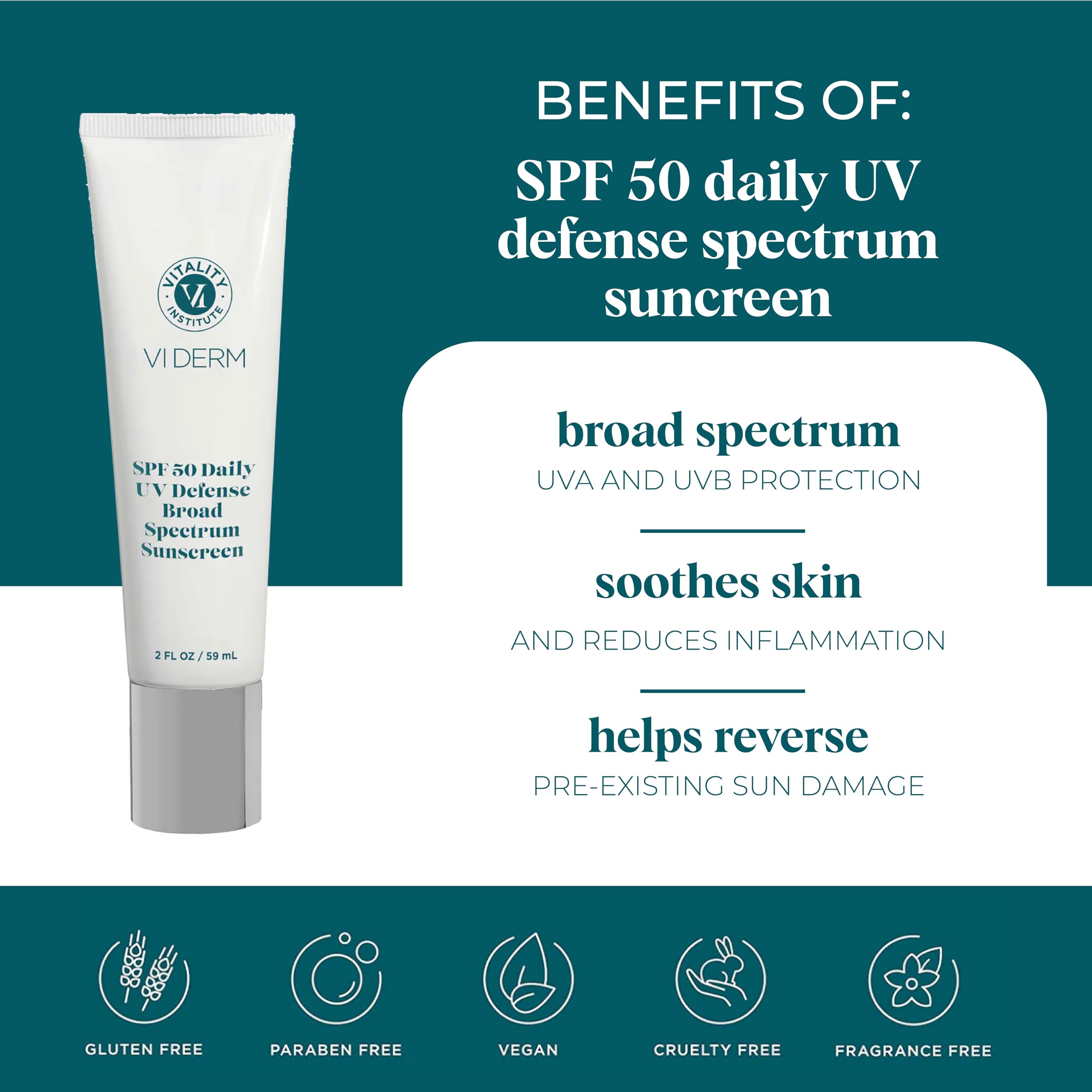 VI DERM SPF50 défense quotidienne – application sur le corps pour une protection fiable.