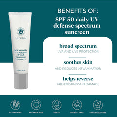 VI DERM SPF50 défense quotidienne – application sur le corps pour une protection fiable.