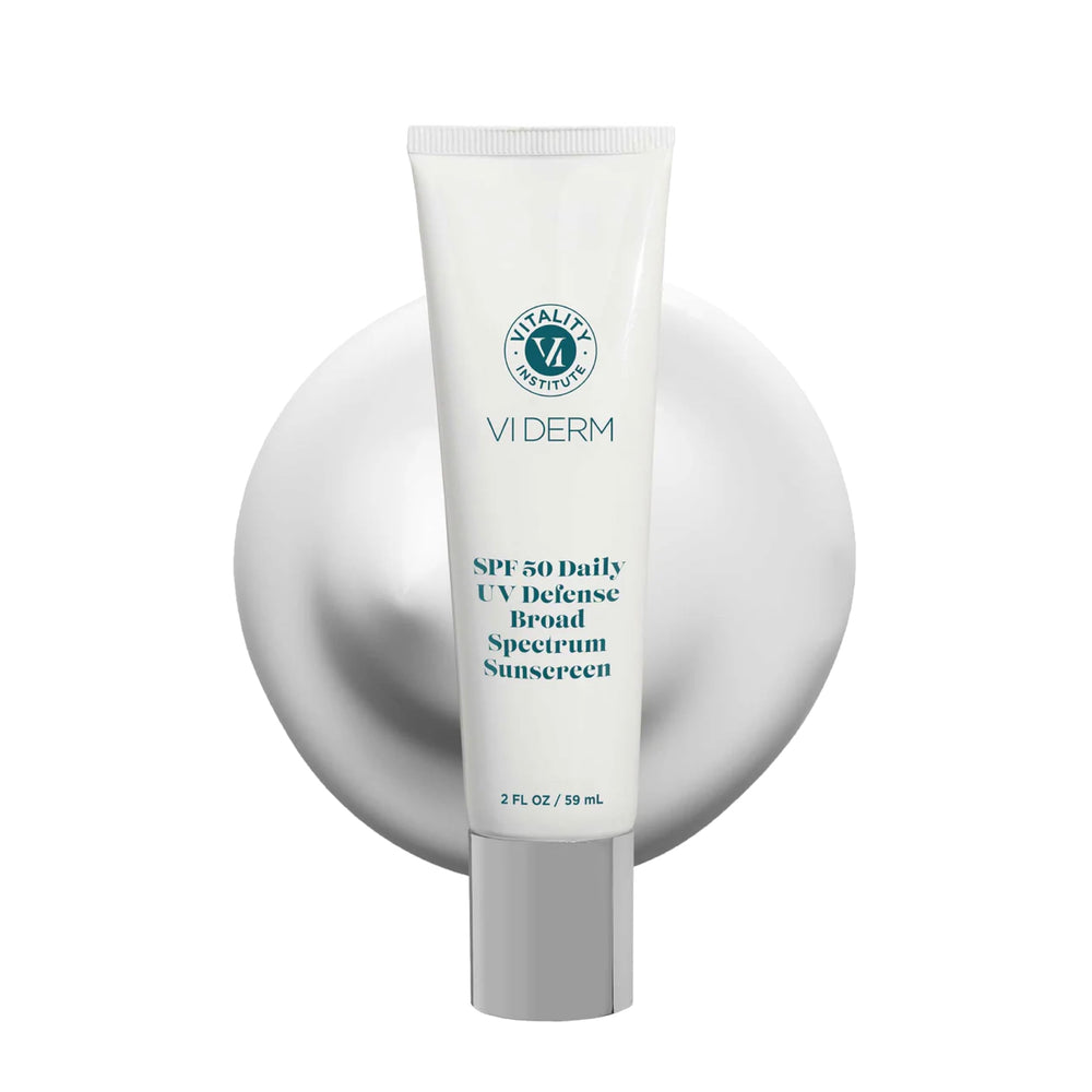 VI DERM SPF50 défense quotidienne – bouteille prête pour visage et corps.