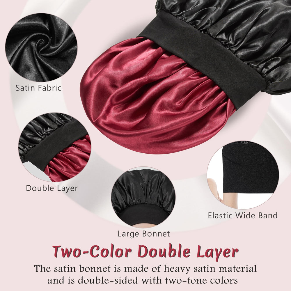 Vidsel bonnet satin réversible, deux côtés colorés, réduction des frottements