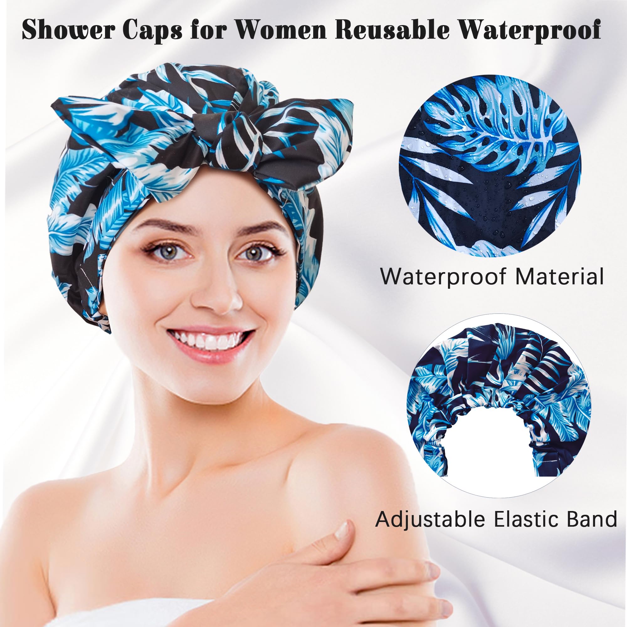 Vidsel cap-douche imperméable et réutilisable pour cheveux.