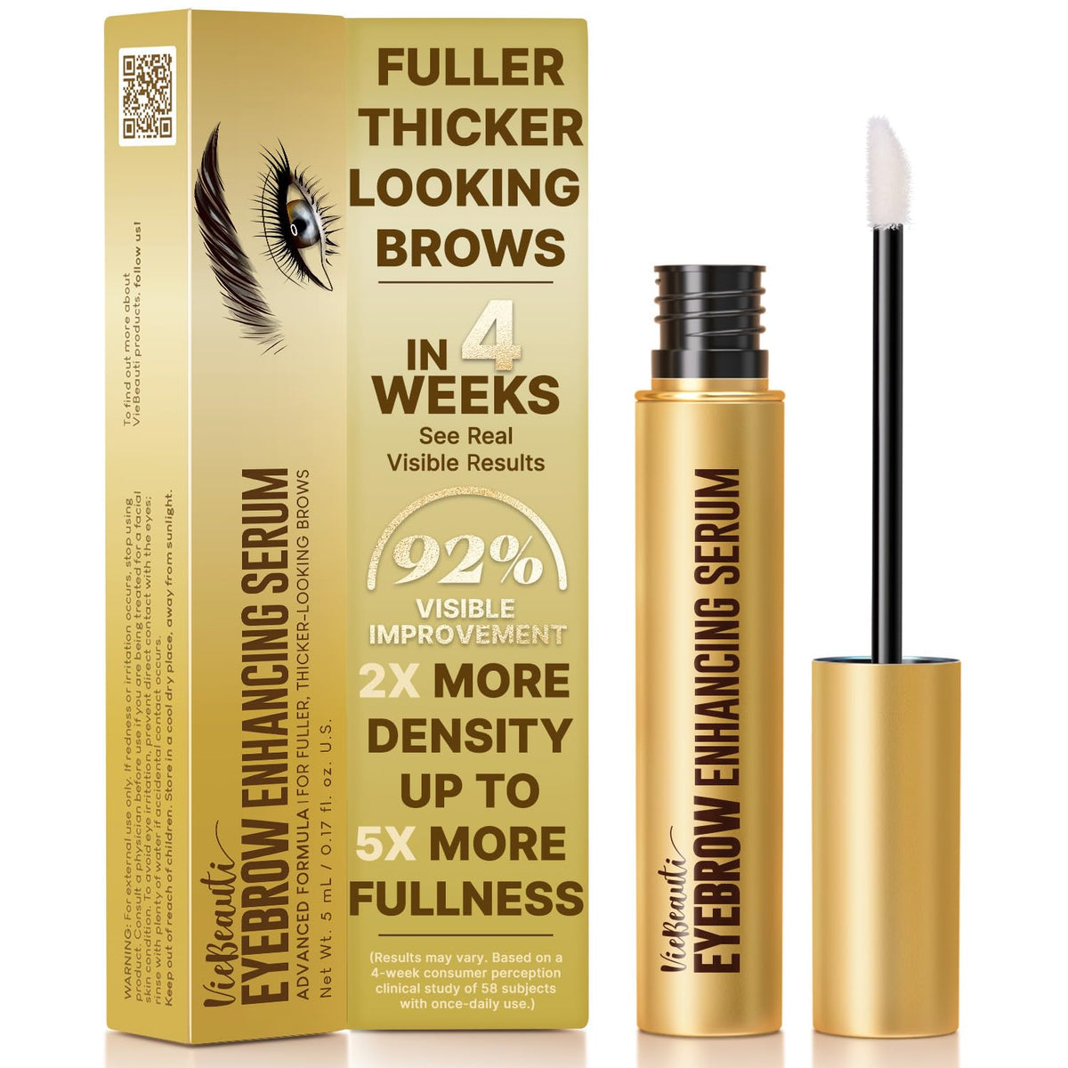 VieBeauti sérum croissance sourcils — bouteille 5 ml prête à stimuler la pousse.