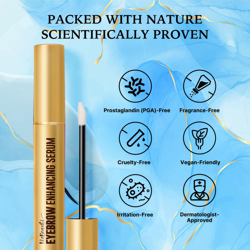Formule VieBeauti sans parfum, douce pour les peaux sensibles autour des sourcils.