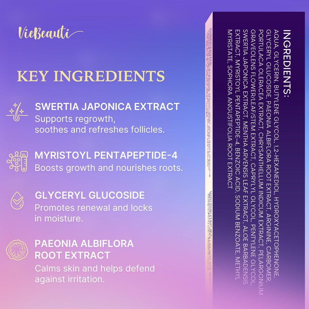 VieBeauti sourcils renforcés et nourris grâce formulation naturelle
