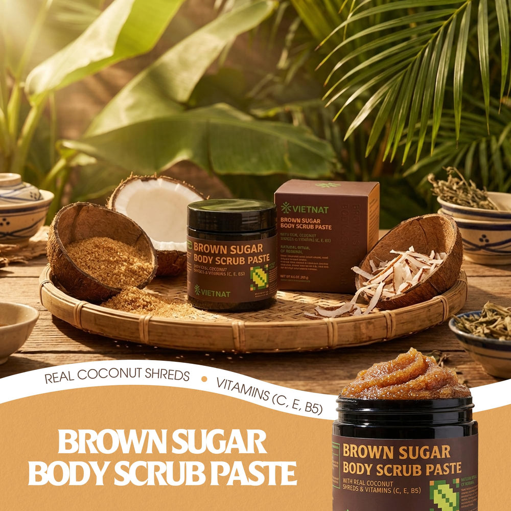 VIETNAT copeaux de coco affichant exfoliation douce et naturelle