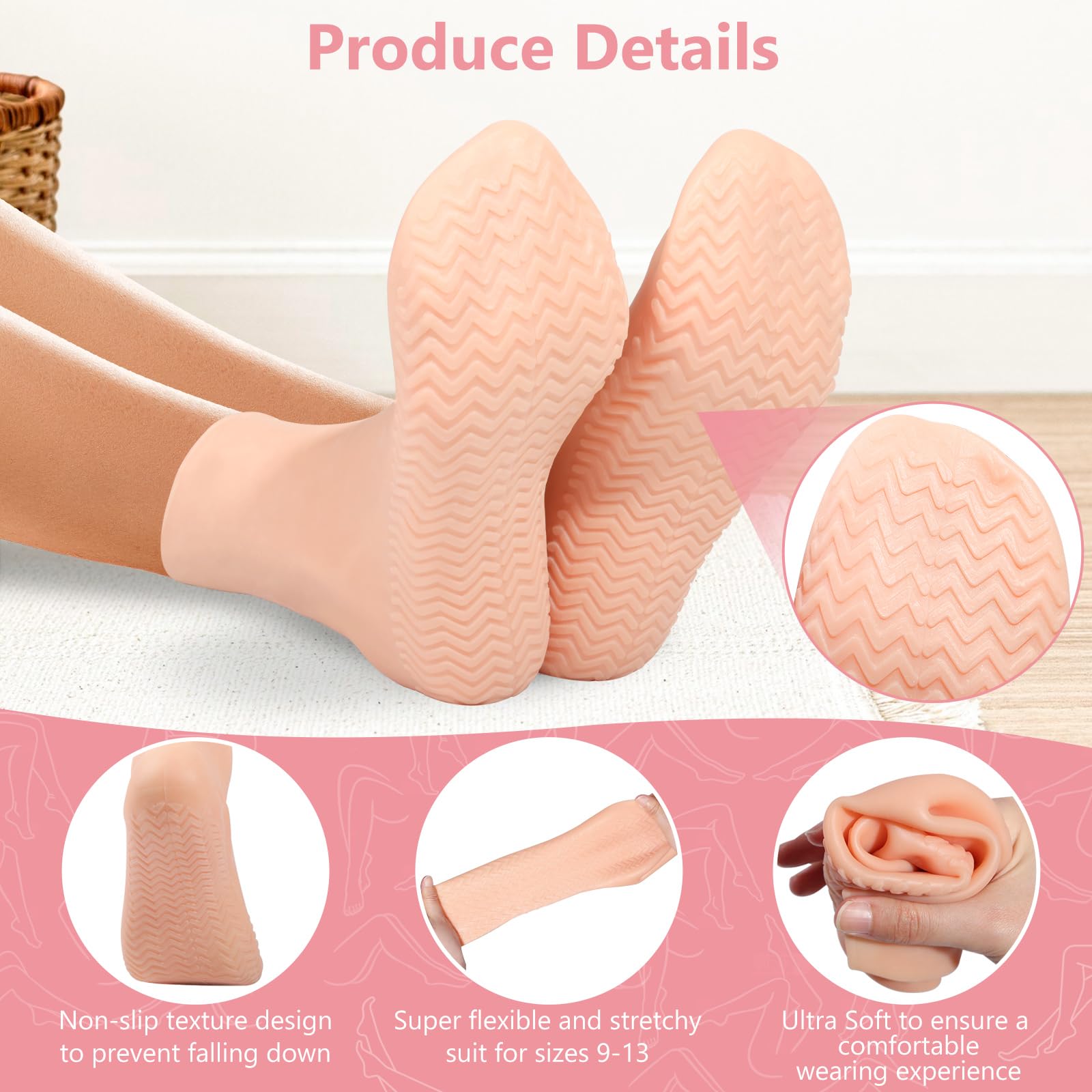 Chaussettes Vigdit anti-dérapantes pour stabilité lors du soin des pieds.