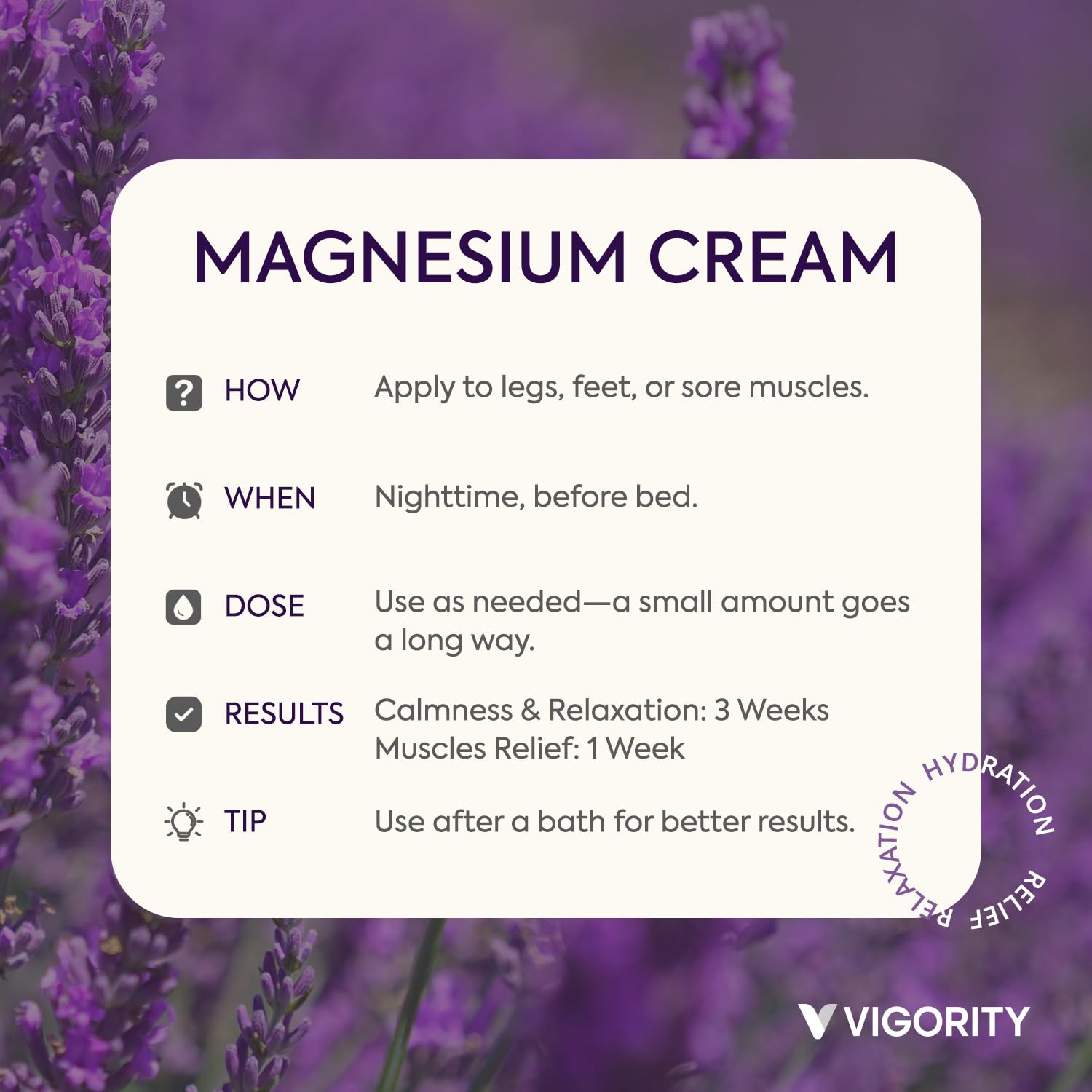 Vigority: ingrédients naturels sur l'étiquette, montrant une composition douce pour la peau des enfants.