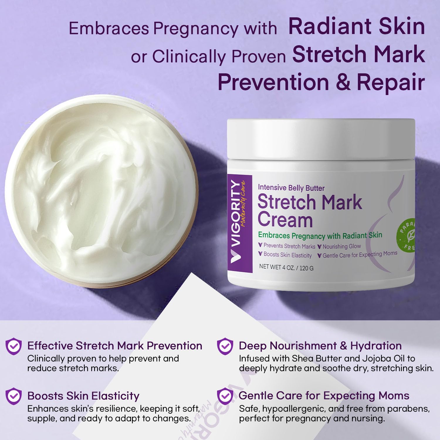 Texture onctueuse de la crème Vigority prête à nourrir la peau.
