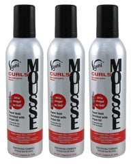 Vigorol Mousse Curls, lot de 3 bouteilles, pratique pour les routines capillaires quotidiennes.