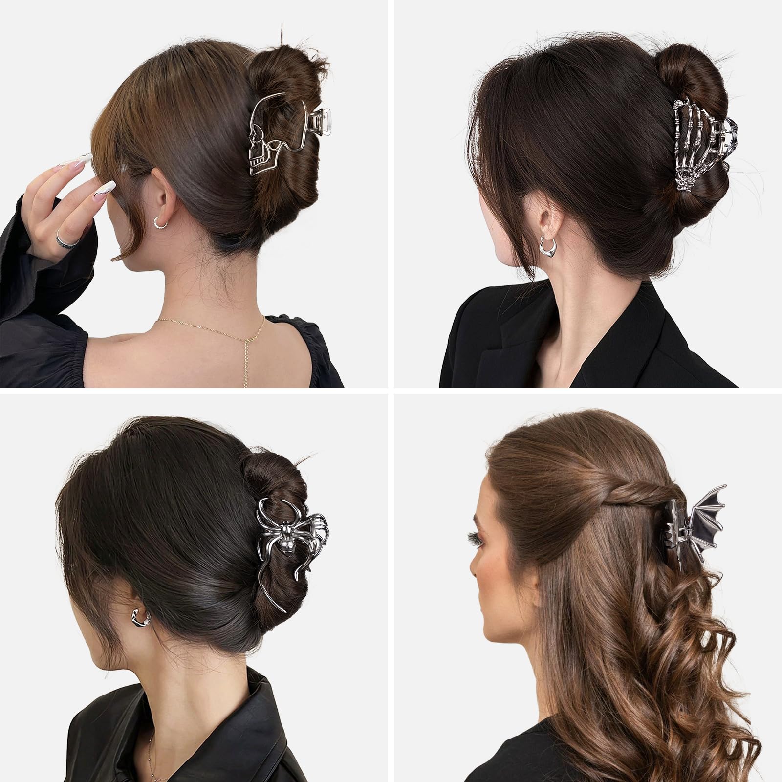 Pinces à cheveux Vigorpace griffes araignee noir pour ajouter une touche espiègle et durable
