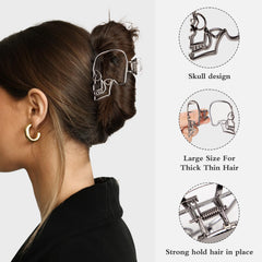 Pinces à cheveux Vigorpace griffes tete-crane noir pour un style gothique distinct