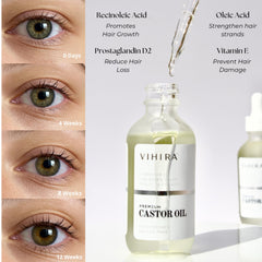 Vihira huile de ricin — cils et sourcils renforcés et définis