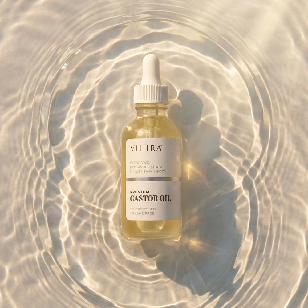 Vihira huile de ricin — emballage premium en verre